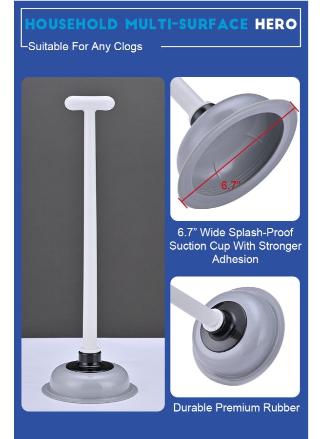 PAACHU Toilet Plunger Rubber Plastic Strong Suction Efficient Toilet Drain Plunger for Bathroom - Image 3